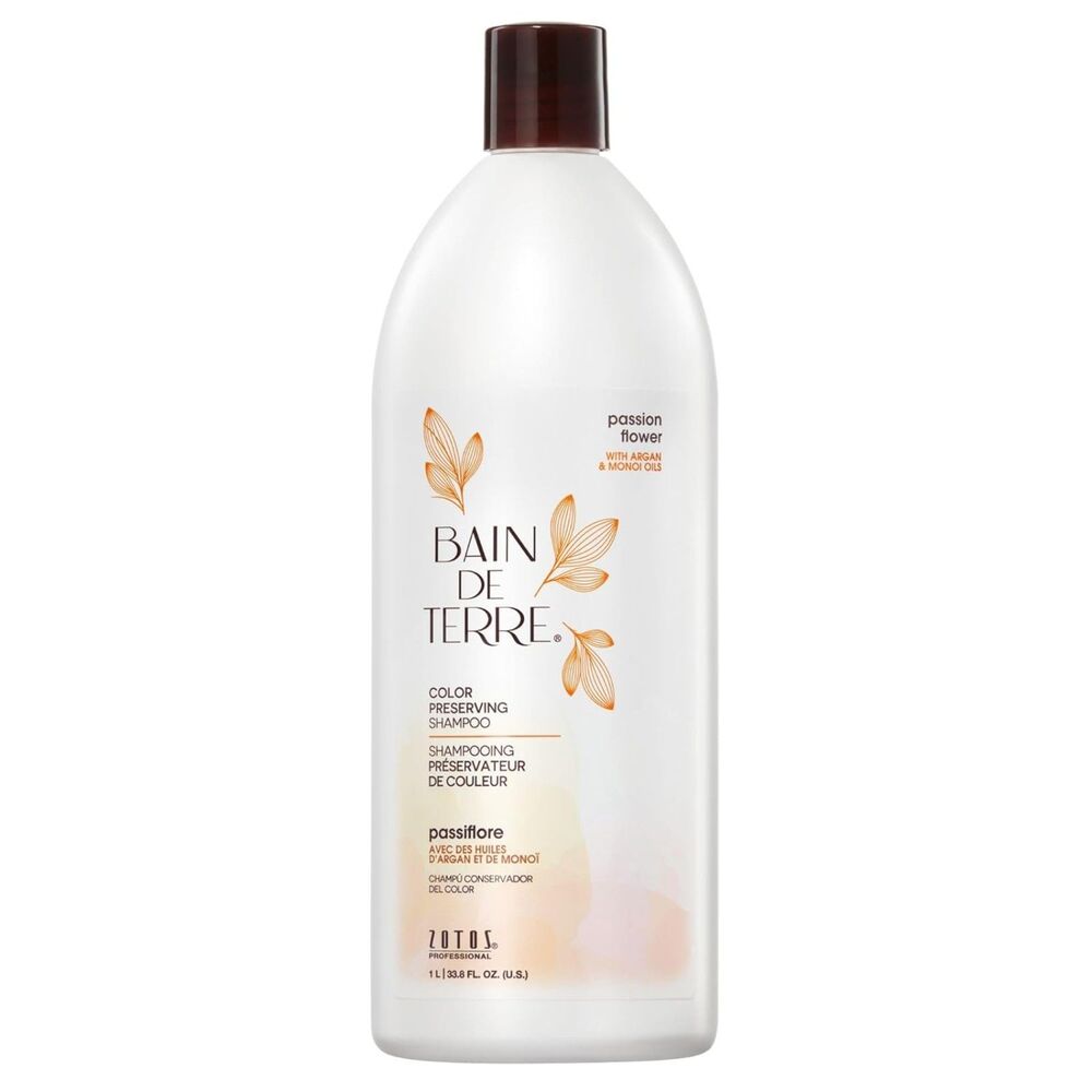 Bain de Terre Passion Flower Color Preserving Shampoo 33.8 Fl Oz , Vegan